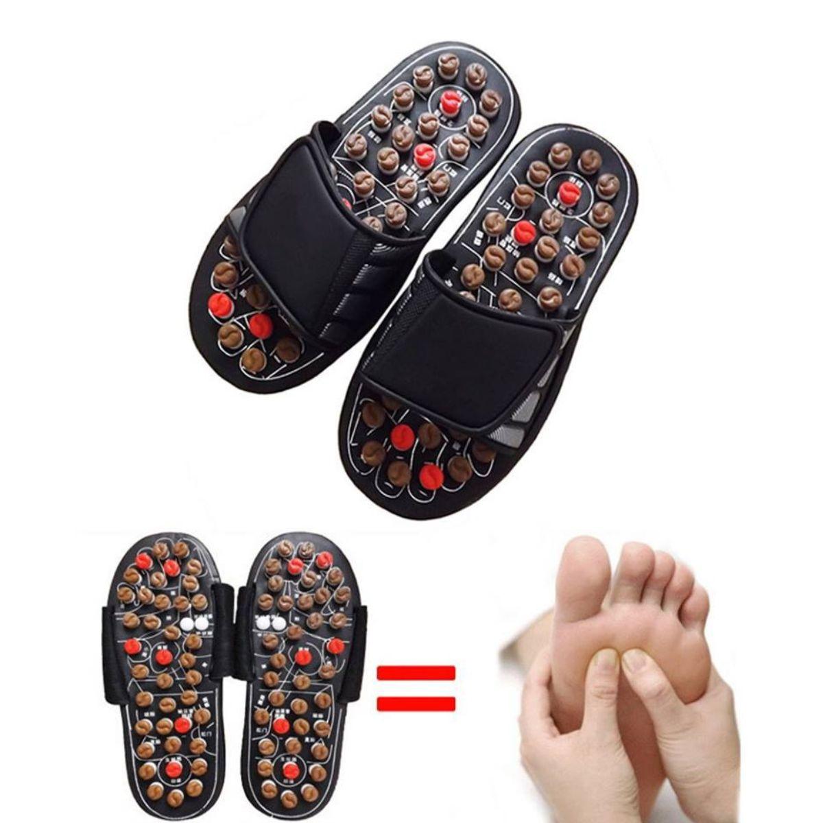 Acupressure Foot Massage Slippers Reflexology Sandals for Foot Stress  Relief Massage Non-Slip Water-Proof Quick Drying Shower Bathroom Slides  with Drain Holes (Purple + Yellow, 9) : Amazon.in: Health & Personal Care