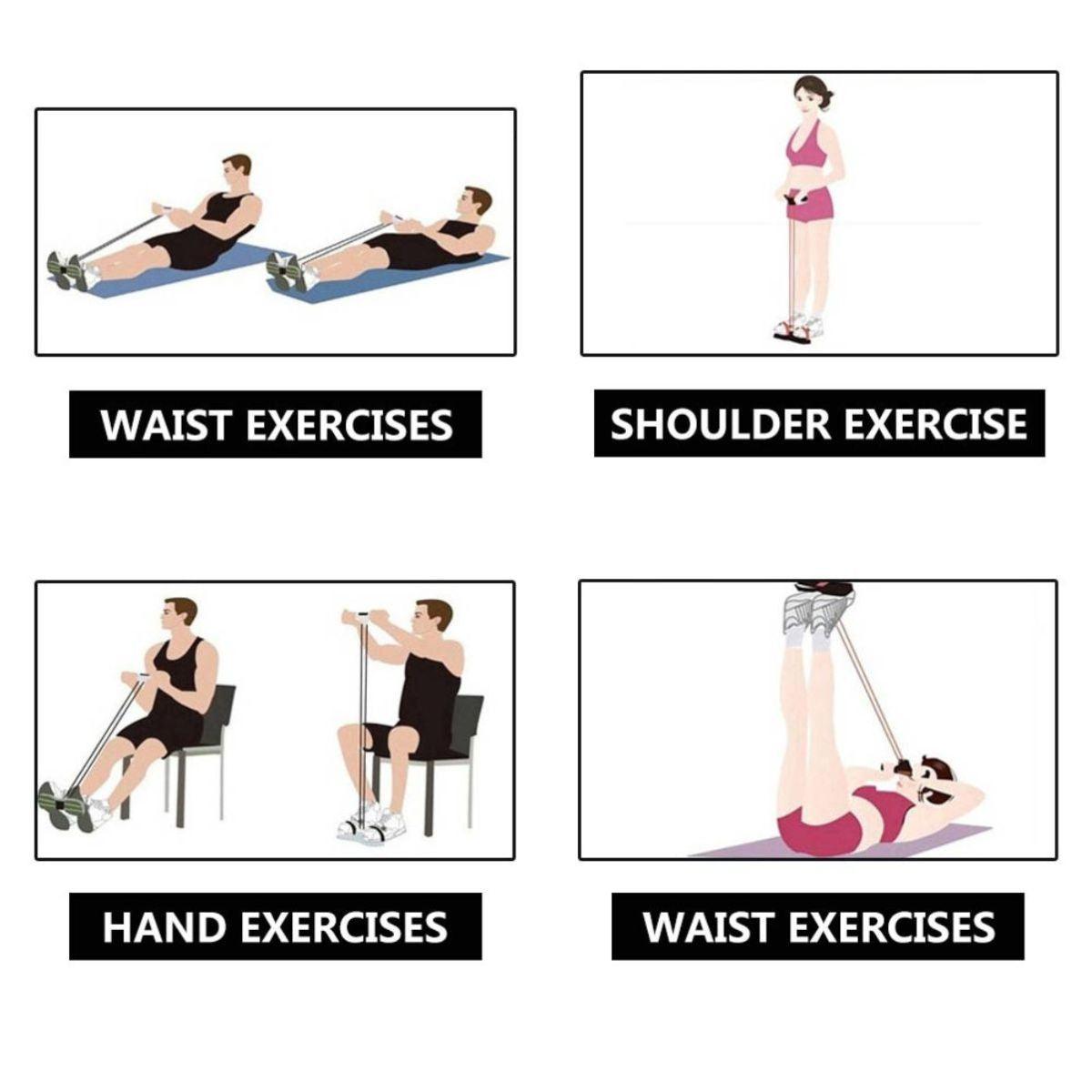 Different exercises with online tummy trimmer